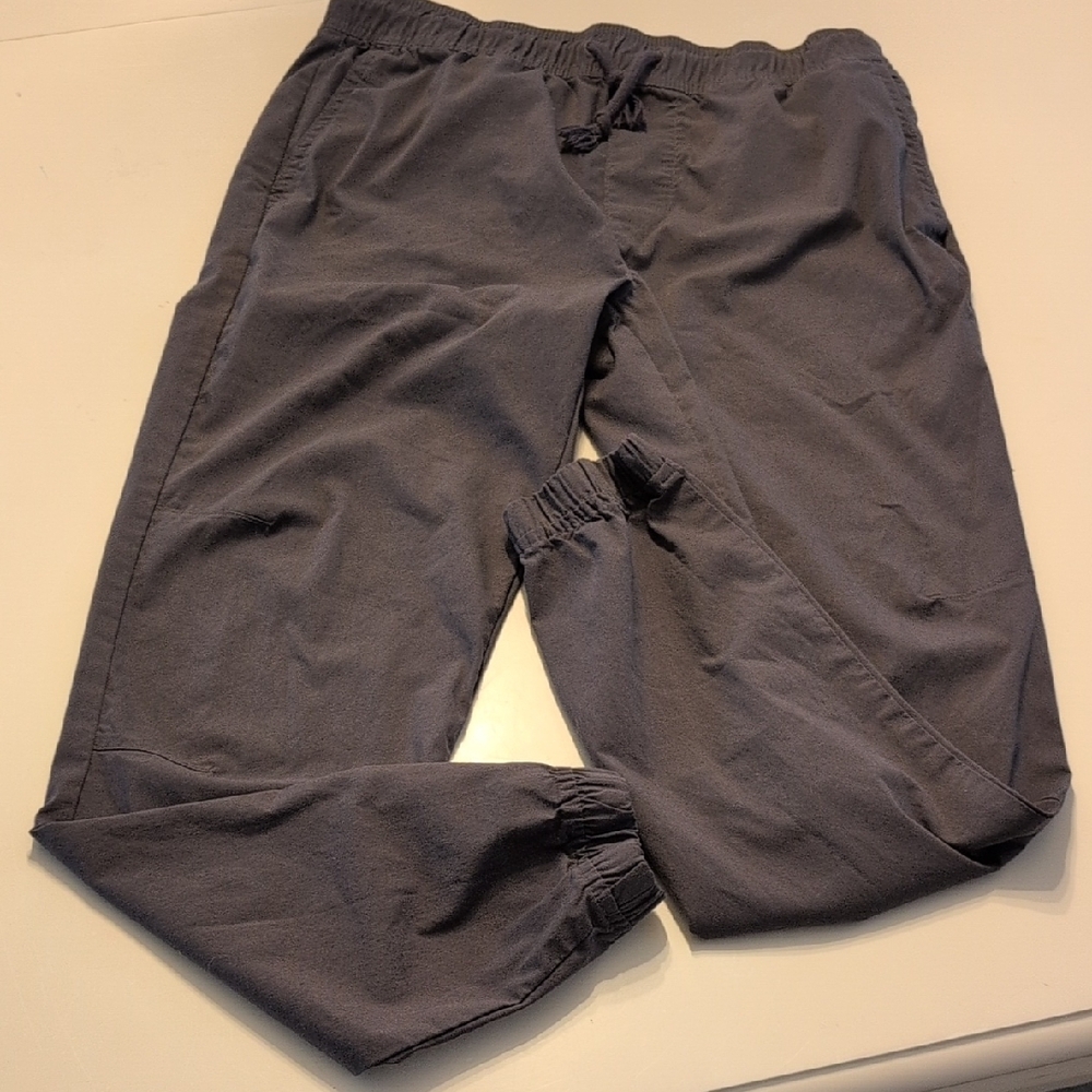 Gray Chinos with Relaxed Fit and Elastic Waistband